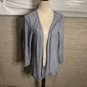 Tahari Linen Blend Open Front Cardigan Sweater Lightweight Women's M‎